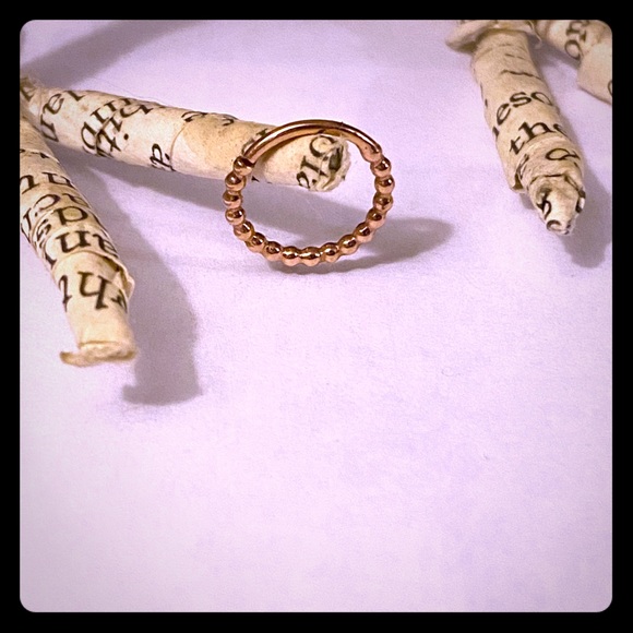 magic Hammer Jewelry - 14k Solid Rose Gold Seam Ring - 18g 9mm